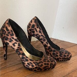 Fiona Cheetah Print Platform Stiletto Heel Shoes 8M